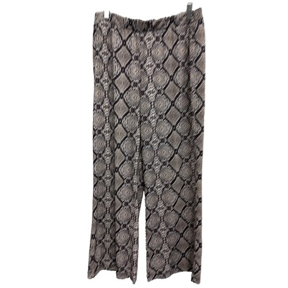 Boston Proper Womens Wide Leg Pants Size Large Brown Animal Print BOHO Vacation - Picture 1 of 9